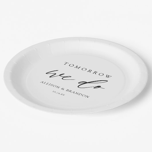 Assiettes En Carton Demain Nous Faisons Un Dîner De Répétition Élégant (Angle)