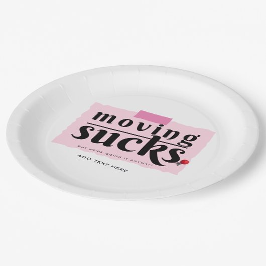 Assiettes En Carton Déménager des bonbons ! Moderne Funny Adieu Bon Ca (Angle)