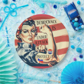 Assiettes En Carton Démocratie / Protéger Plaque de Papier It (Fête)