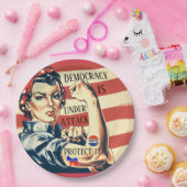 Assiettes En Carton Démocratie / Protéger Plaque de Papier It (Fête)