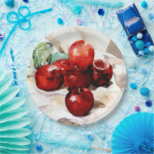 Assiettes En Carton Demuth - Pommes et verre vert (Fête)