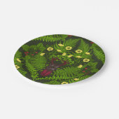 Assiettes En Carton Dendroctones et fougères, feuilles verts (Angle)