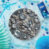 Assiettes En Carton Denim & Diamonds Gemstone Jean fête d'anniversaire (Fête)