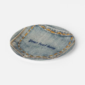 Assiettes En Carton Denim Jean Poche pointillée Plaques de fête person (Angle)