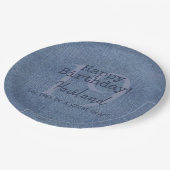 Assiettes En Carton Denim Look Personnalisable Plaque en papier HAMbyW (Angle)
