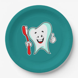 Assiettes En Carton Dental Care Happy Tooth