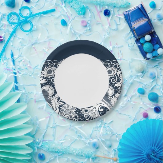 Assiettes En Carton Dentelle blanche 2 (Fête)