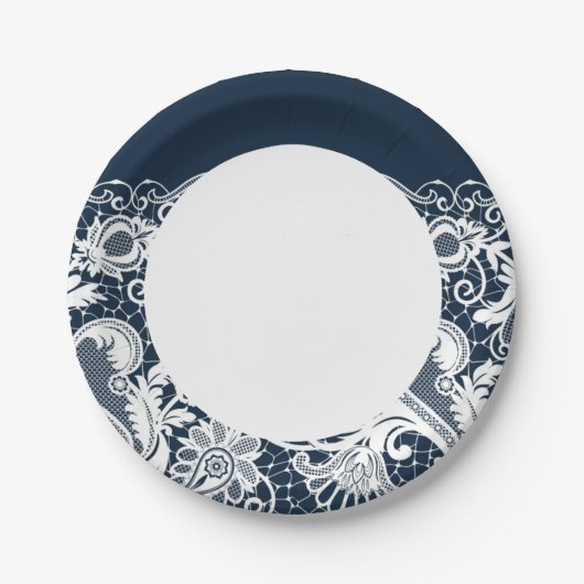 Assiettes En Carton Dentelle blanche 2 (Devant)