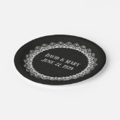 Assiettes En Carton Dentelle Cercle En Cuir Noir (Angle)