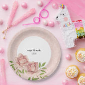 Assiettes En Carton Dentelle d'aquarelle violette douce Rose (Fête)