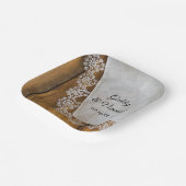 Assiettes En Carton Dentelle de campagne et Mariage rustique en bois d (Angulaire)