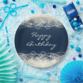 Assiettes En Carton Dentelle et perles Abstraites élégantes Joyeux ann (Fête)