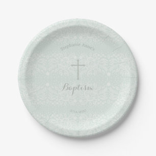 Assiettes En Carton Dentelle florale de l'Opale Baptiste