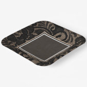 Assiettes En Carton Dentelle noire, burlap, lin (Angulaire)