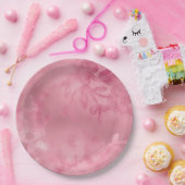 Assiettes En Carton Dentelle Rose Élégante (Fête)