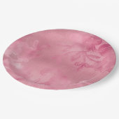 Assiettes En Carton Dentelle Rose Élégante (Angle)