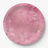 Assiettes En Carton Dentelle Rose Élégante (Devant)