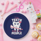 Assiettes En Carton Dentiste drôle - Comme les dents mieux que les gen (Fête)