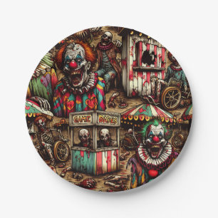 Assiettes En Carton Déplaisant Clown Carnaval Zombie Halloween