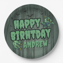 Déplaisant Dark Green Zombie joyeuse fête d'annive