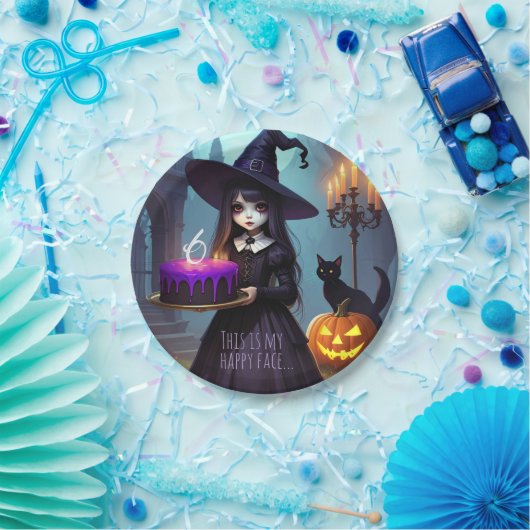 Assiettes En Carton Déplaisant mignon, sorcière violette Anniversaire, (Fête)