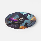 Assiettes En Carton Déplaisant mignon, sorcière violette Anniversaire, (Angle)