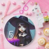 Assiettes En Carton Déplaisant mignon, sorcière violette Anniversaire, (Fête)