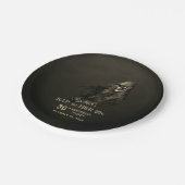 Assiettes En Carton Déplaisante crâne de cheveux RIP à sa fête d'anniv (Angle)