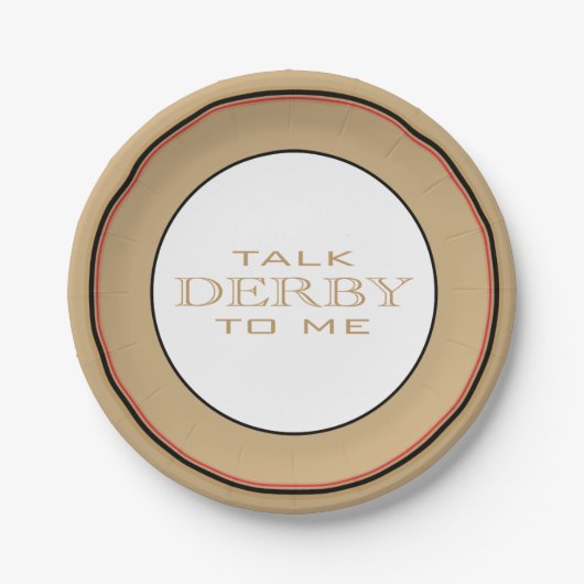 Assiettes En Carton Derby Horse Race Party Noir/Rouge/Or (Devant)