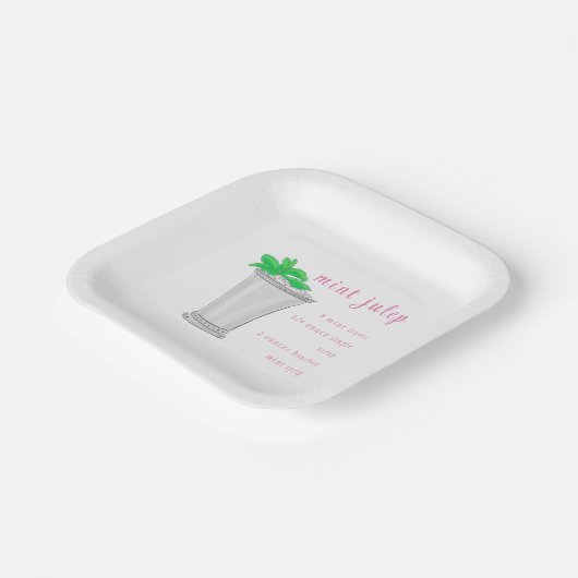Assiettes En Carton Derby Mint Julep Bar Recette Preppy (Angulaire)