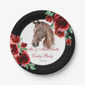 Assiettes En Carton Derby parti cheval équestre partie personnalisée (Devant)