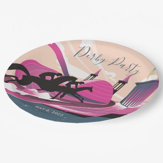 Assiettes En Carton Derby Party Art déco (Angle)