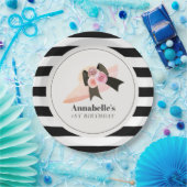 Assiettes En Carton Derby Style Gros Casquette rose Rose 1er anniversa (Fête)