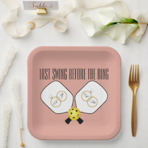 Assiettes En Carton Dernier balancement avant le mariage de pickleball