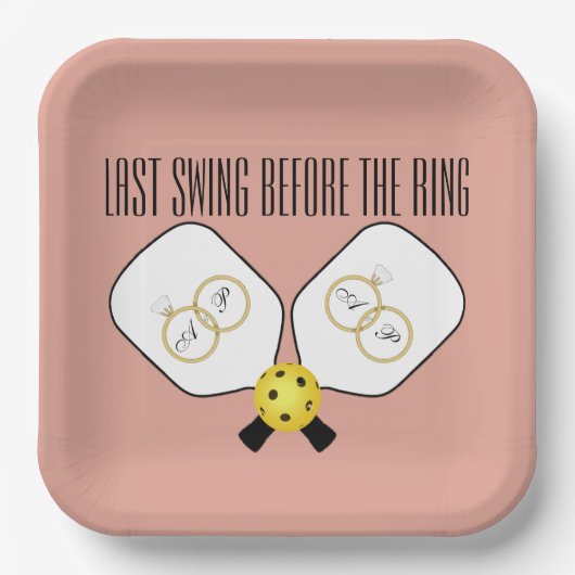 Assiettes En Carton Dernier balancement avant le mariage Pickleball (Recto)