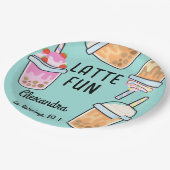 Assiettes En Carton Dernier plaisir café bobba thé anniversaire (Angle)