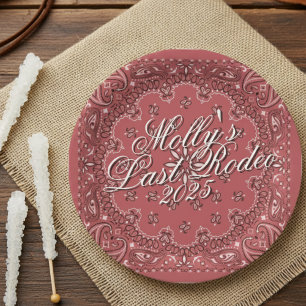 Assiettes En Carton Dernier Rodéo Bachelorette Western Rouge