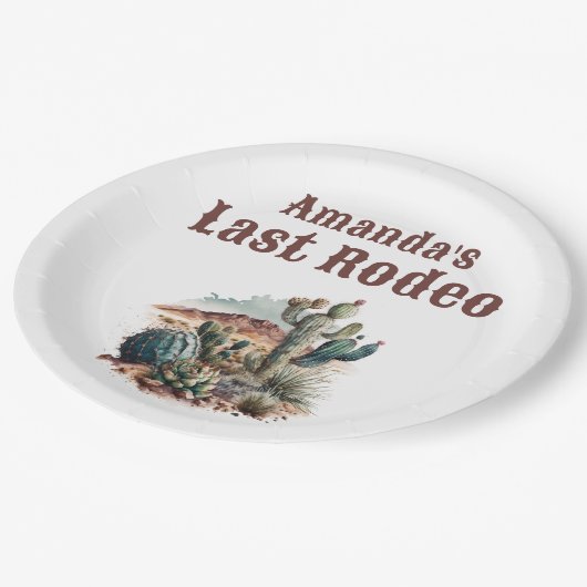 Assiettes En Carton Dernier Rodéo de Scottsdale Week-end d'enterrement (Angle)