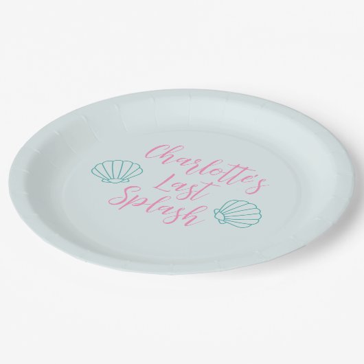 Assiettes En Carton Dernier Splash Tropical Beach Shell Bachelorette (Angle)
