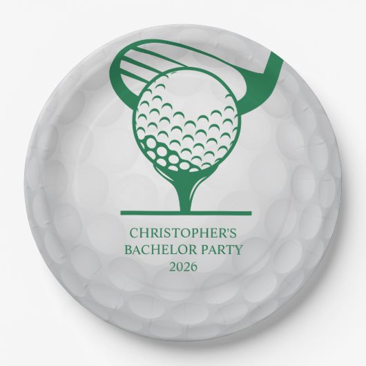 Assiettes En Carton Dernier Swing Avant Le Ring Golf Bachelor Party (Devant)