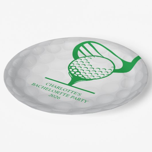 Assiettes En Carton Dernier Swing Avant Le Ring Golf Bachelorette Part (Angle)