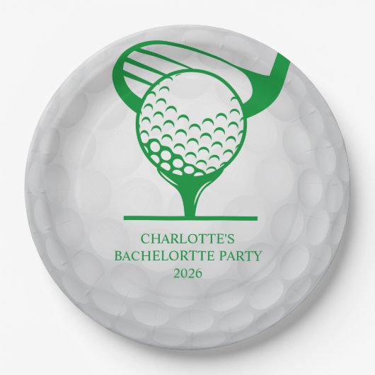 Assiettes En Carton Dernier Swing Avant Le Ring Golf Bachelorette Part (Devant)