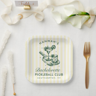 Assiettes En Carton Dernier Swing Avant Le Week-end de Pickleball Bach