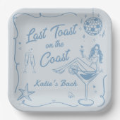 Assiettes En Carton Dernier Toast Coast Beach Bachelorette Party (Recto)