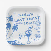 Assiettes En Carton Dernier Toast Coast en Whimsical Bachelorette (Recto)