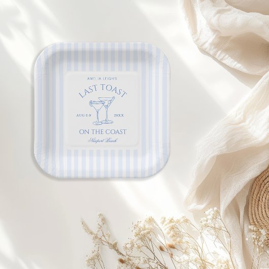 Assiettes En Carton Dernier Toast sur la Côte Bachelorette Week-end