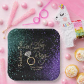 Assiettes En Carton Dernière Fling Bachelorette Party - Turquoise & vi (Fête)