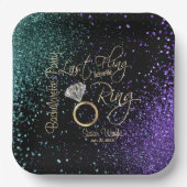 Assiettes En Carton Dernière Fling Bachelorette Party - Turquoise & vi (Recto)