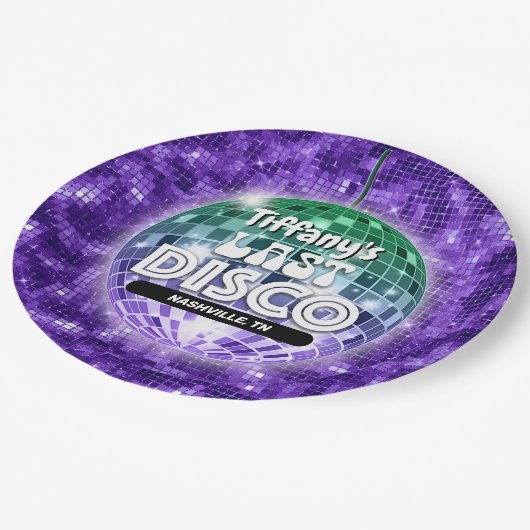 Assiettes En Carton Dernière soirée disco avant le mariage (Angle)