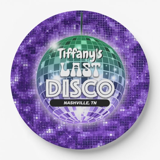 Assiettes En Carton Dernière soirée disco avant le mariage (Devant)